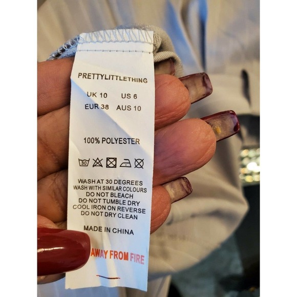 Prettylittlething Women's Gray Lined Polyester High Waisted Trouser Pant Size 6 - Picture 6 of 11